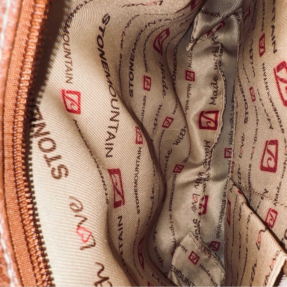 Stone Mountain Floral Canvas & Tan Faux Leather Shoulder / Crossbody Bag - Picture 4 of 12